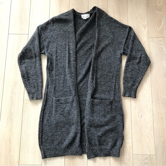 Anthropologie Sweaters - Anthropologie Wool Blend Open Front Pocket Cardigan in Grey Size M